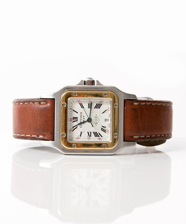 Cartier Santos 1566 tweedehands authentiek veilig online shoppen winkelen webshop Antwerpen LabelLOV België mode stijl designer ontwerpers luxe luxemerken horloge