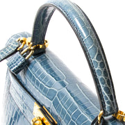 instant luxe Hermes crocodile porosus blue jean pour le meilleur prix 100% authentique occasion Belgique