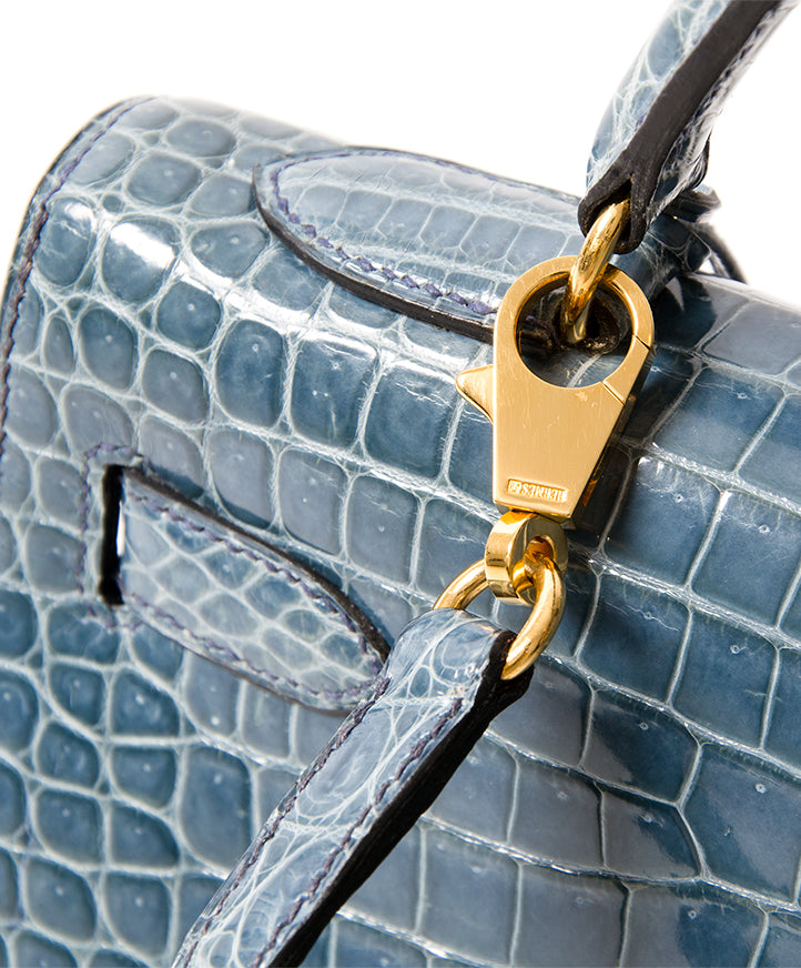 Koop veilig online limited hermes blue jean croco kelly aan de beste prijs 100% echt authentiek