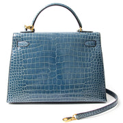 instant luxe Hermes croco porosus blue jean pour le meilleur prix 100% authentique occasion Belgique