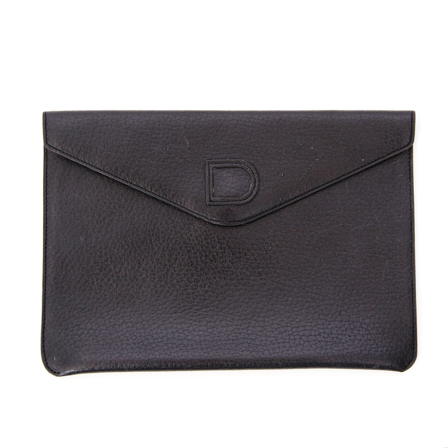 Delvaux Black Leather Clutch buy online at Labellov.com for the best price.