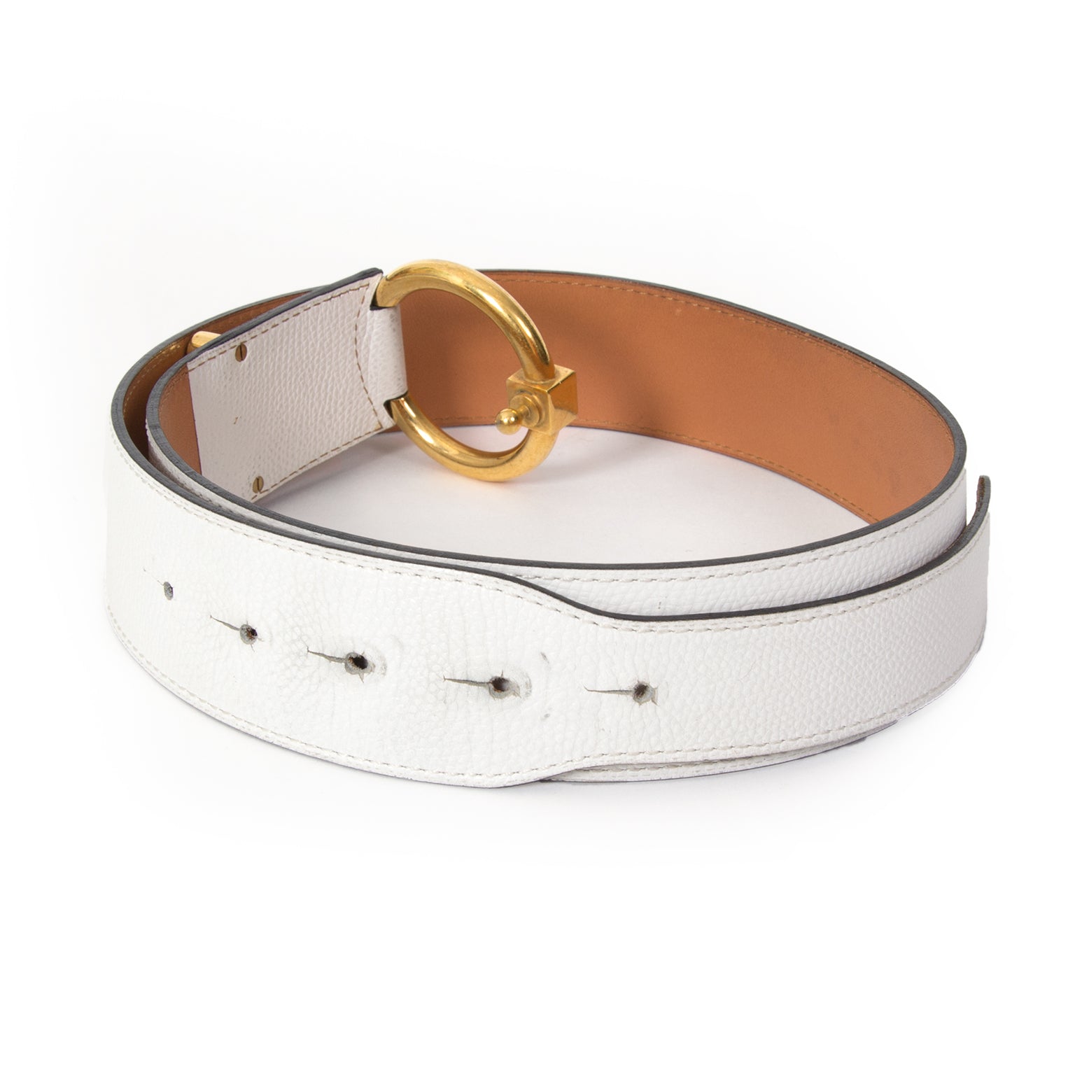 acheter en ligne secondemain ceinture Delvaux blanche comme neuf pour le meilleur price