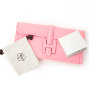 Hermès Jige PM Swift Rose Confetti 'H' Clutch buy safe online secondhand designer