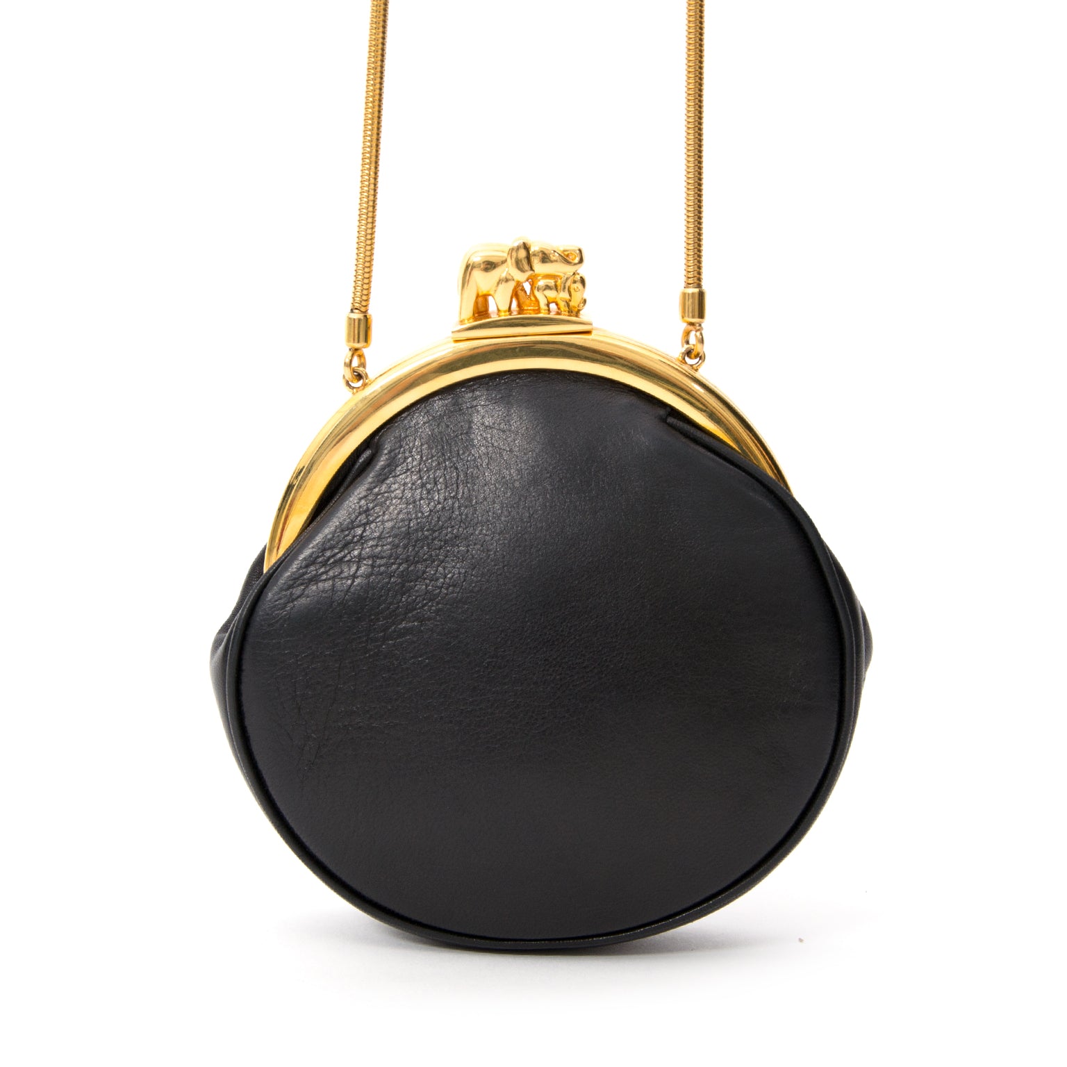 Cartier 'Sac Panthère' Clasp Clutch Gold Elephant tweedheands luxe designer tassen online