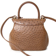 Delvaux Baltimore Ostrich Bag Brown achetez en ligne sac designer vintage seconde main autruche
