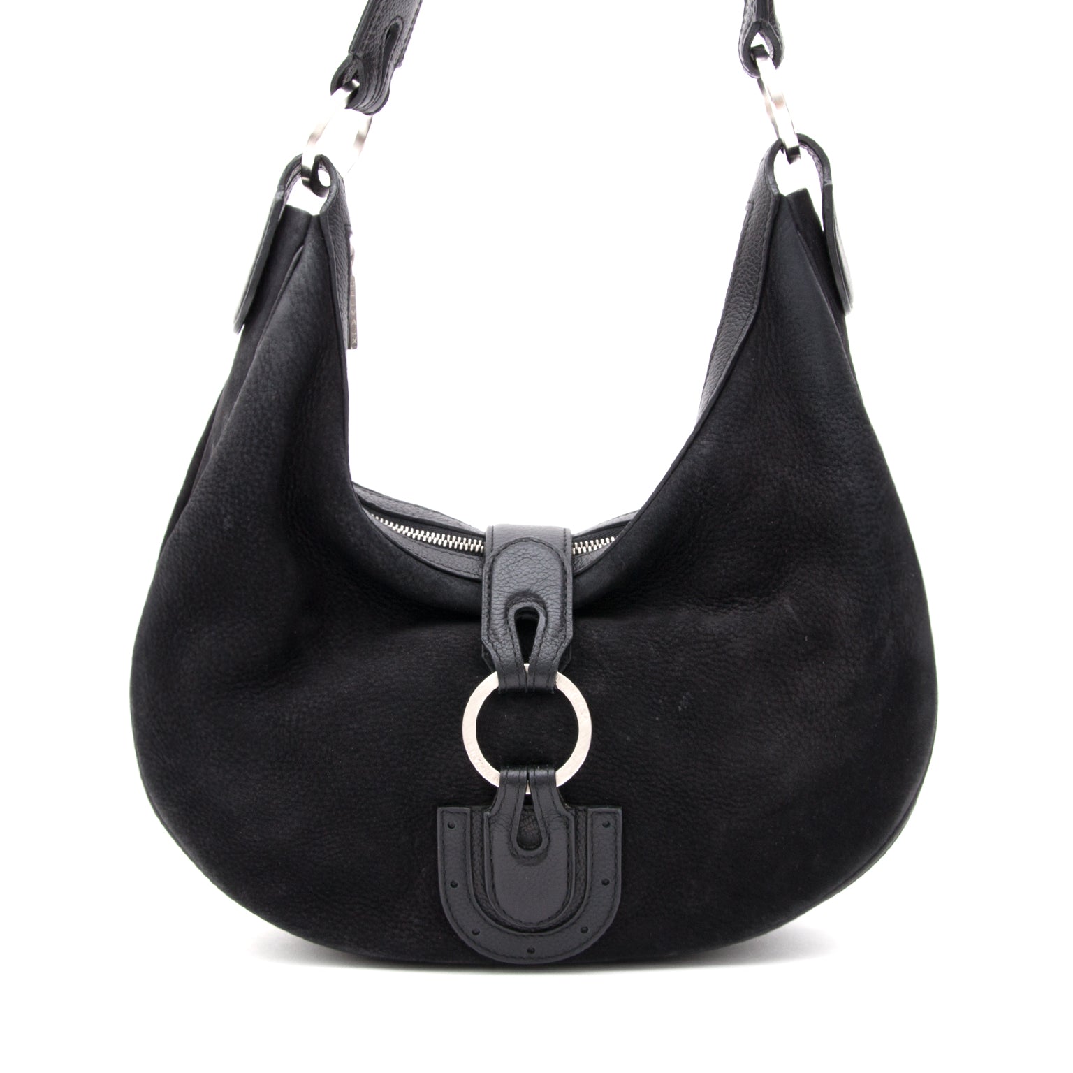 Tweedehands Delvaux Camille PM Hobo Shoulder Black Nubuck Bag. Labellov provides a platform to buy and sell preloved secondhand luxury designer goods. Koop en verkoop deisgner fashion en items online.