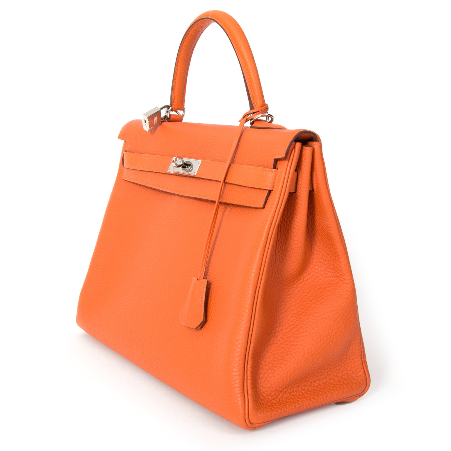 shop online Hermes Orange Kelly 35 Retourne Veau Togo in perfect condition at the best price