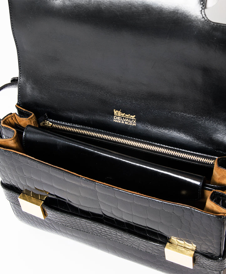 2de hands designer Delvaux croco handtas aan de beste prijs 100% authentiek , België, Antwerpen