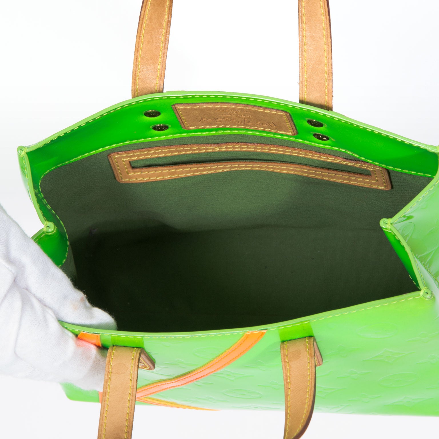 Louis Vuitton Green Vernis Leather Pm Robert Wilson Reade Bag Koop authentieke tweedehands designer tassen met de juiste prijs