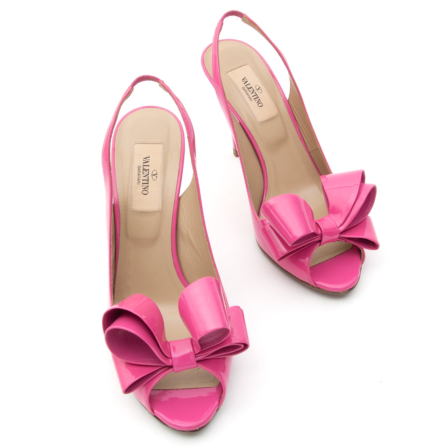 Escarpins Valentino Patent Rose à Nœud