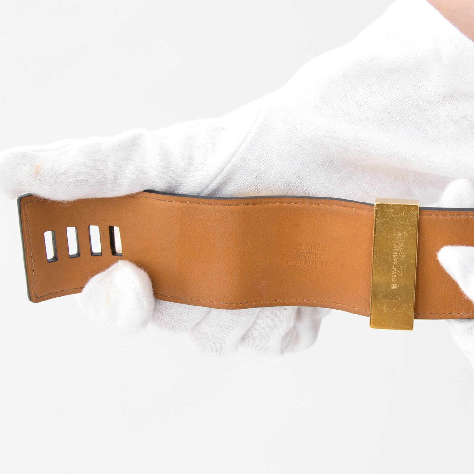 buy safe online secondhand designer vintage Hermes collier de chien bracelet like new