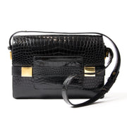 Delvaux Le Madame / Le Marronnier Black Croco Leather