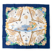 shop safe online at the best price Hermès Silk Carré Scarf Poseidon secondhand worldwide shipping