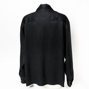 Authentieke tweedehands zwart zijden Chanel blouse bloes parel knopen juiste prijs veilig online winkelen webshop labellov designer vintage Antwerpen shopping fashion mode België luxe merken