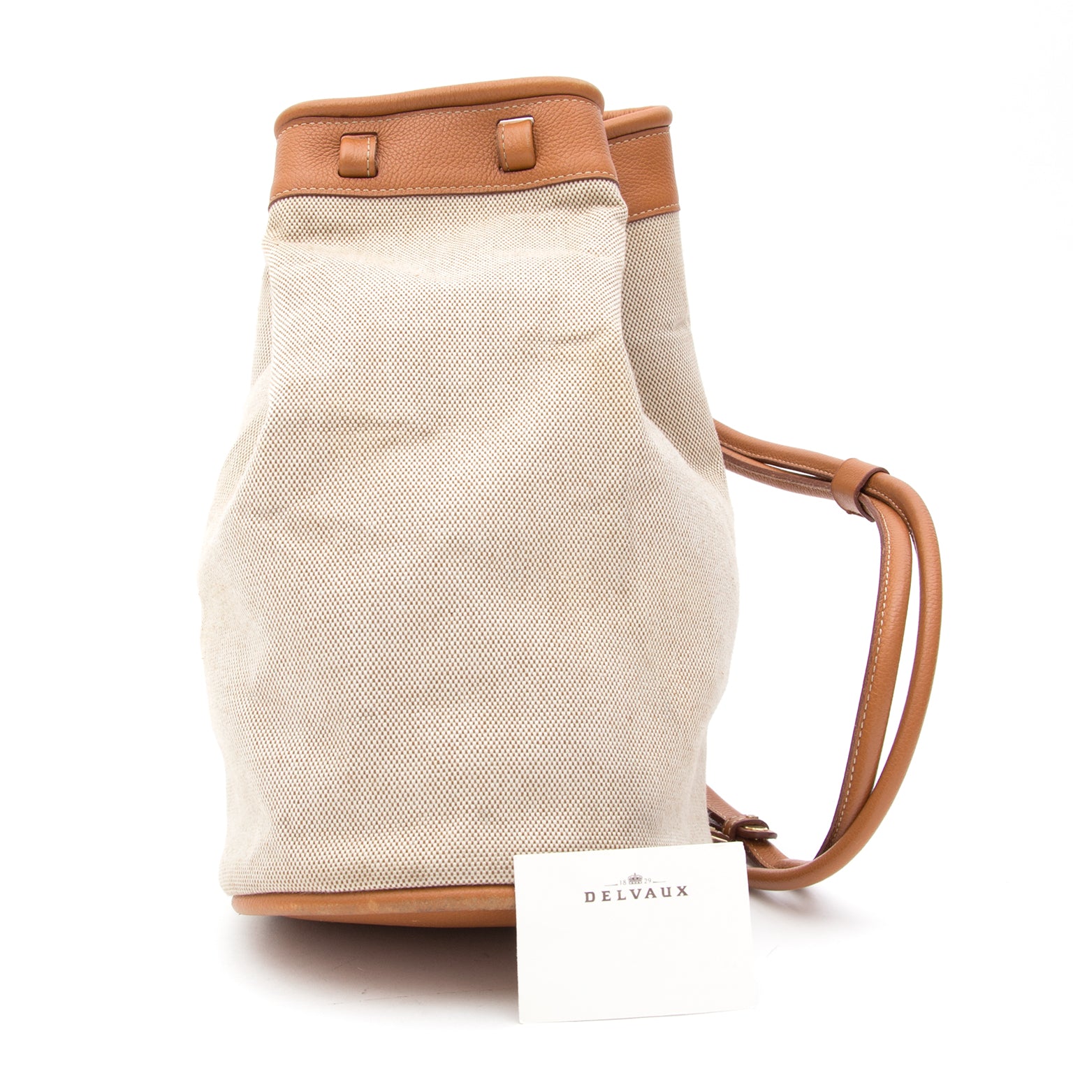 Delvaux Togaie Sahara Canvas Bucket Bag acheter seconde main sac a main delvaux