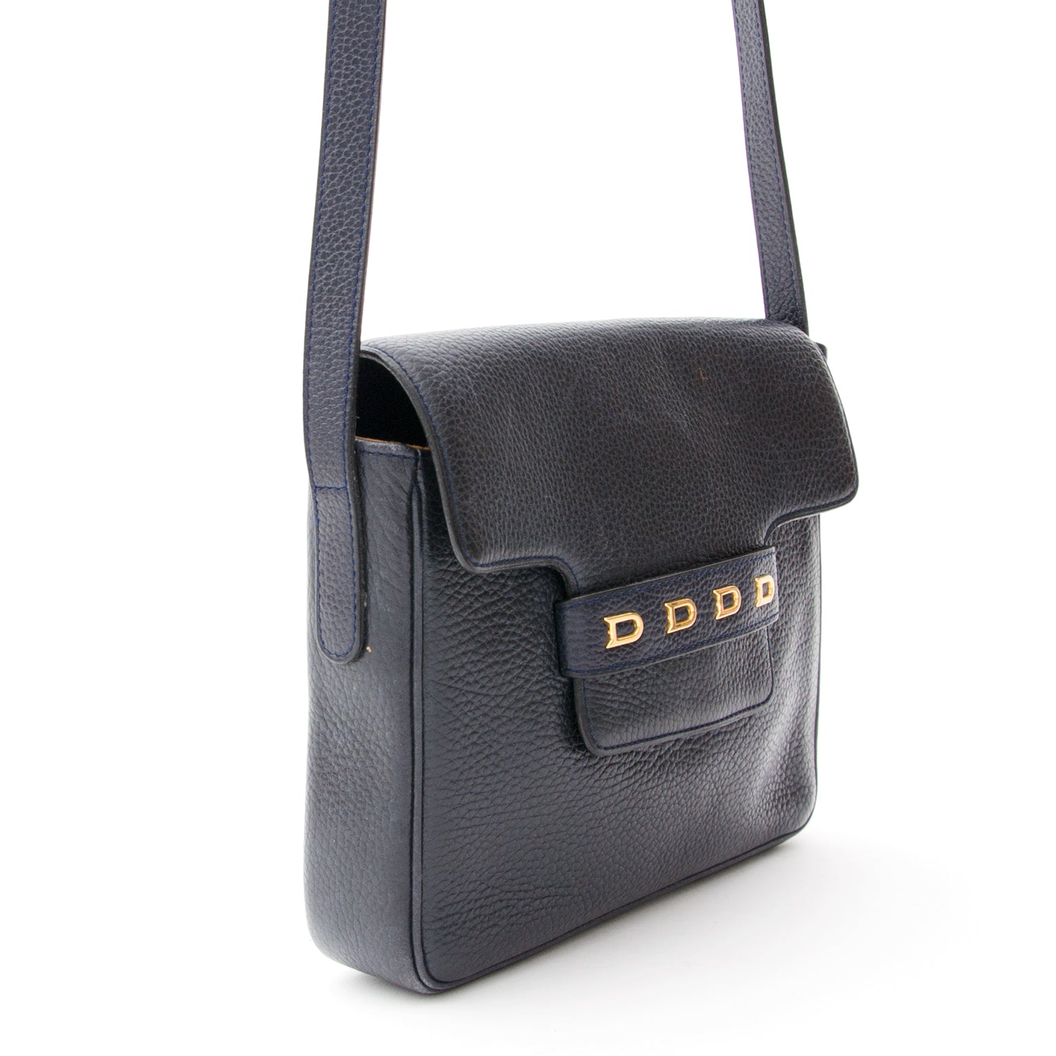 Delvaux Messenger Flap Bag Blue Marine le meilleur prix site enligne labellov