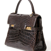 Delvaux Dark Brown Crocodile Tempête acheter en ligne seconde main delvaux tempête croco pour le meilleur prix site enligne labellov