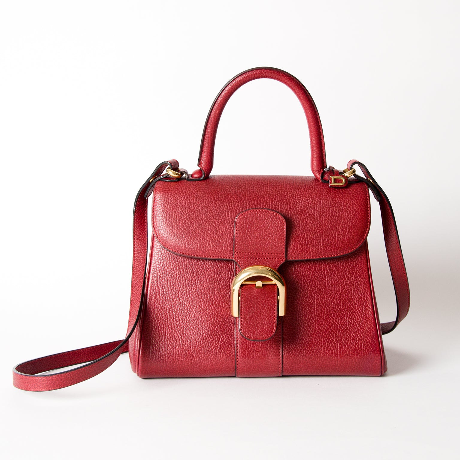 Delvaux Deep Red Brillant PM + Strap online webshop secondhand luxury vintage labellov Antwerp
