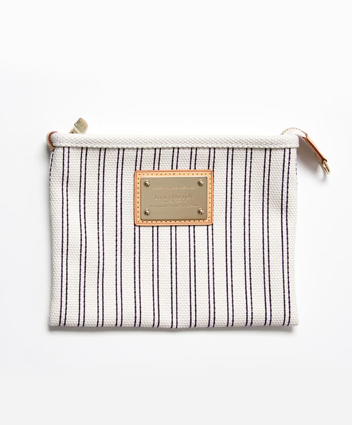 koop veilig online tweede hands designer vintage Louis vuitton Plate Toile Antigua Pochette/Clutch PM webshop labellov