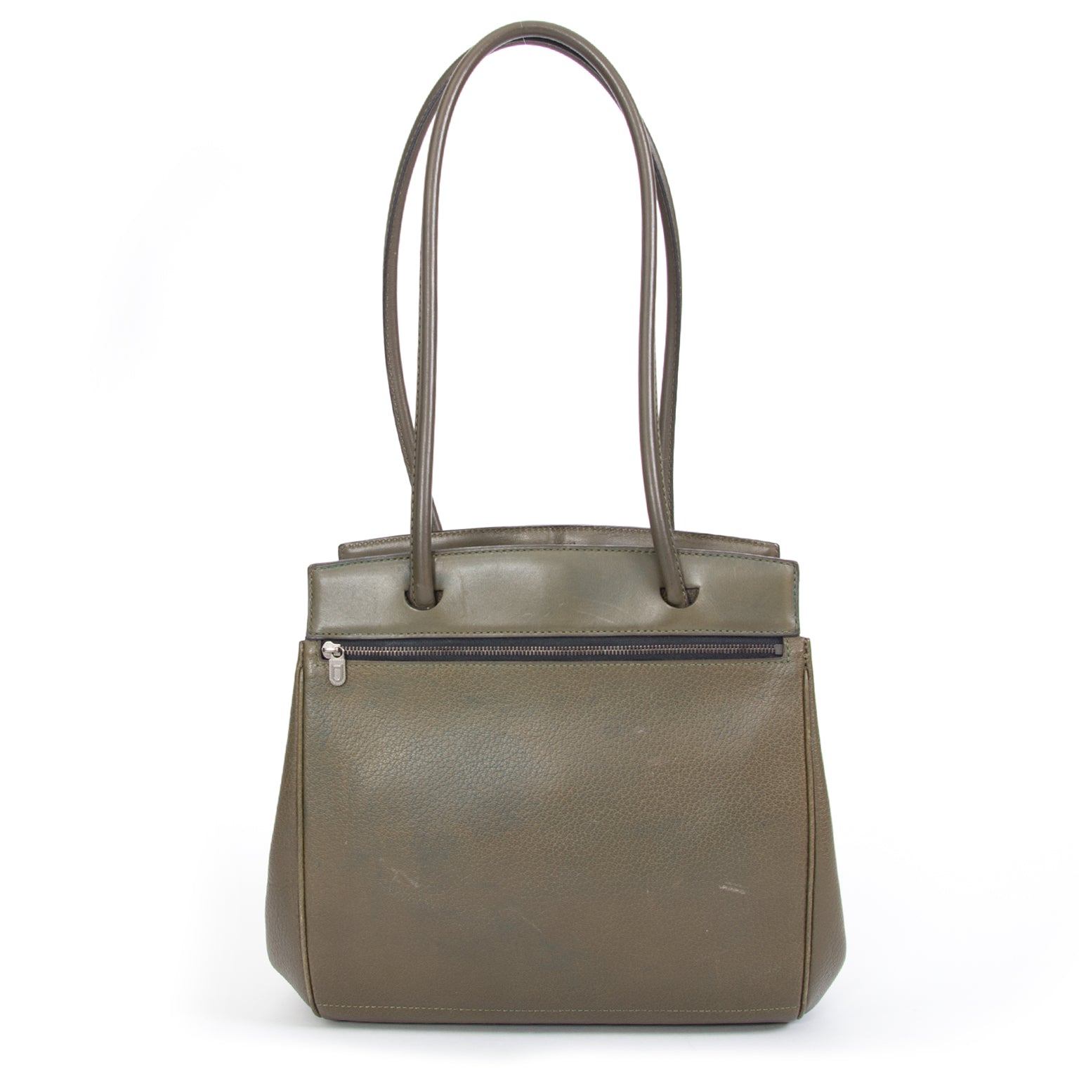 shop safe online tweedehands koop veilig online tweedehands Deux De Delvaux Khaki Shopper enligne pour le meilleur prix