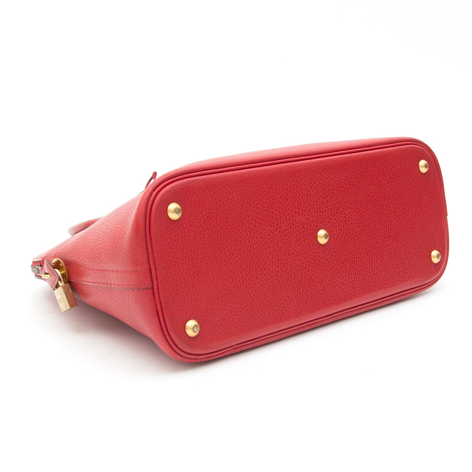 Pre-owned Hermès Bolide Top Handle Bag Red GHW. Acheter secure seconde main 100% authentic sac a main Hermes Bolide en cuir d'or. Koop veilig online tweedehands luxe handtas Hermes Bolide.