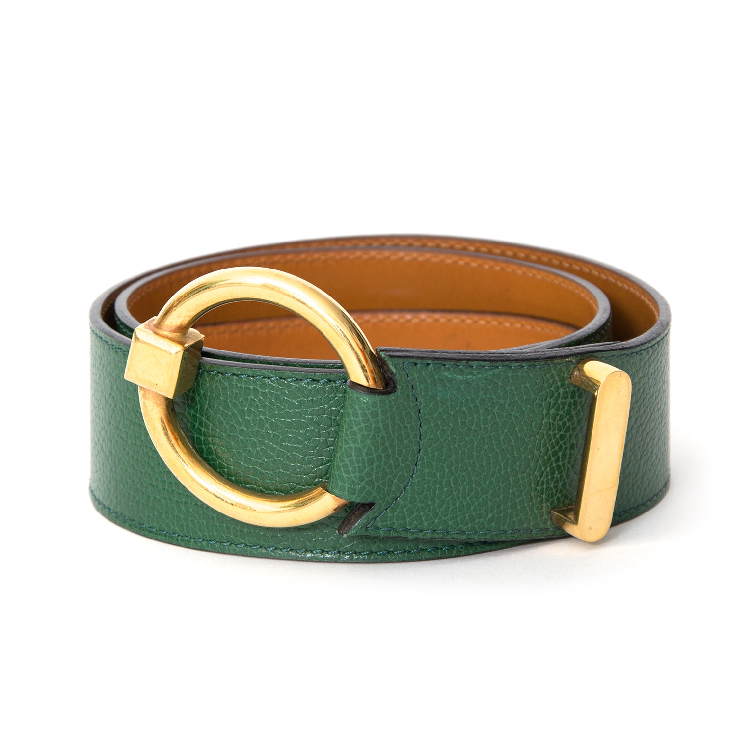 koop veilig online tweedehands Delvaux Green Circle Belt at the best price