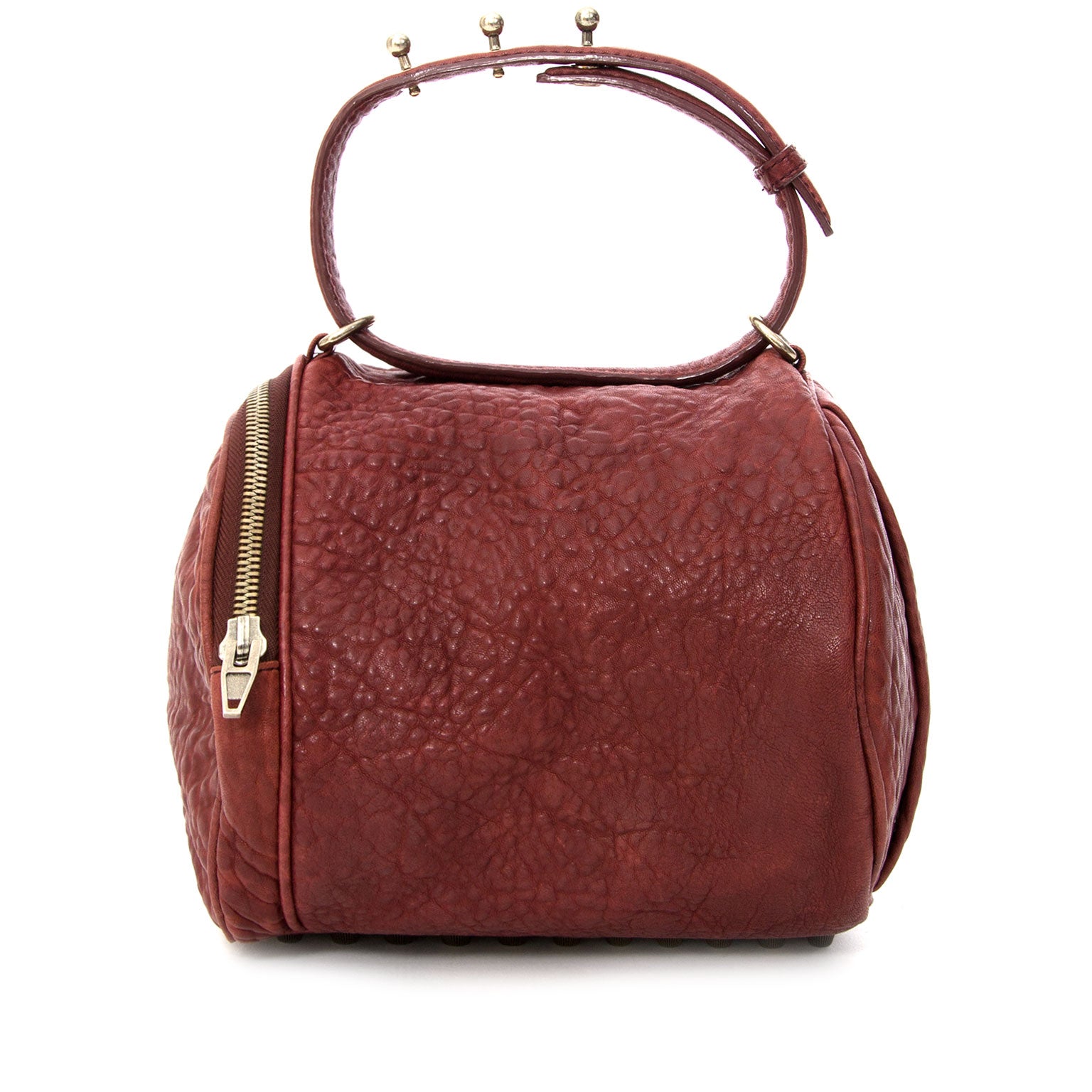 Alexander Wang Angela Pouchette Burgundy seconde main designer style rockie handbag