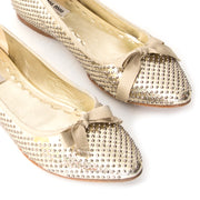 Miu Miu platinum studded ballet flats best price like new webshop labellov.com