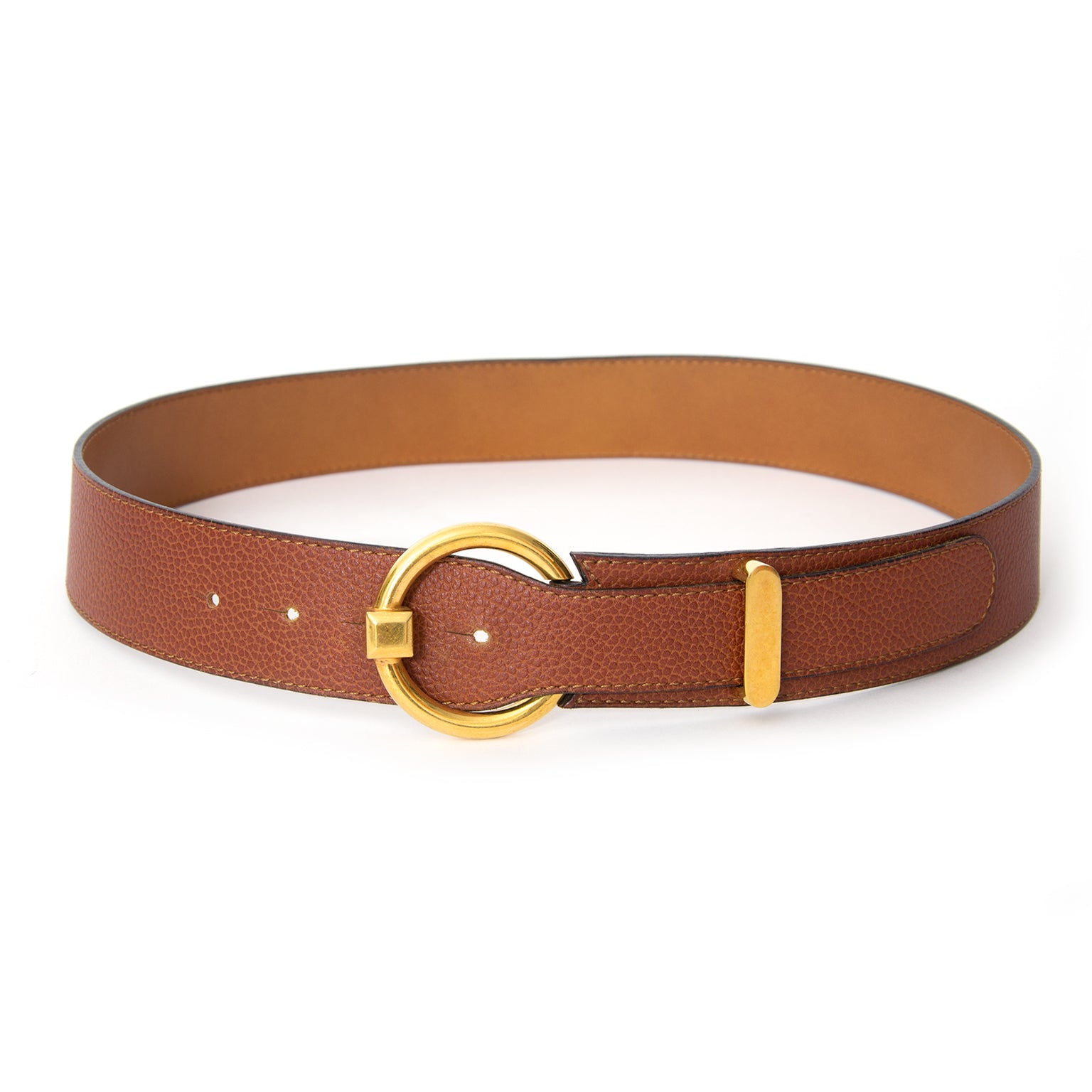 koop veilig en snel online Delvaux Cognac Circle Belt aan de beste prijs