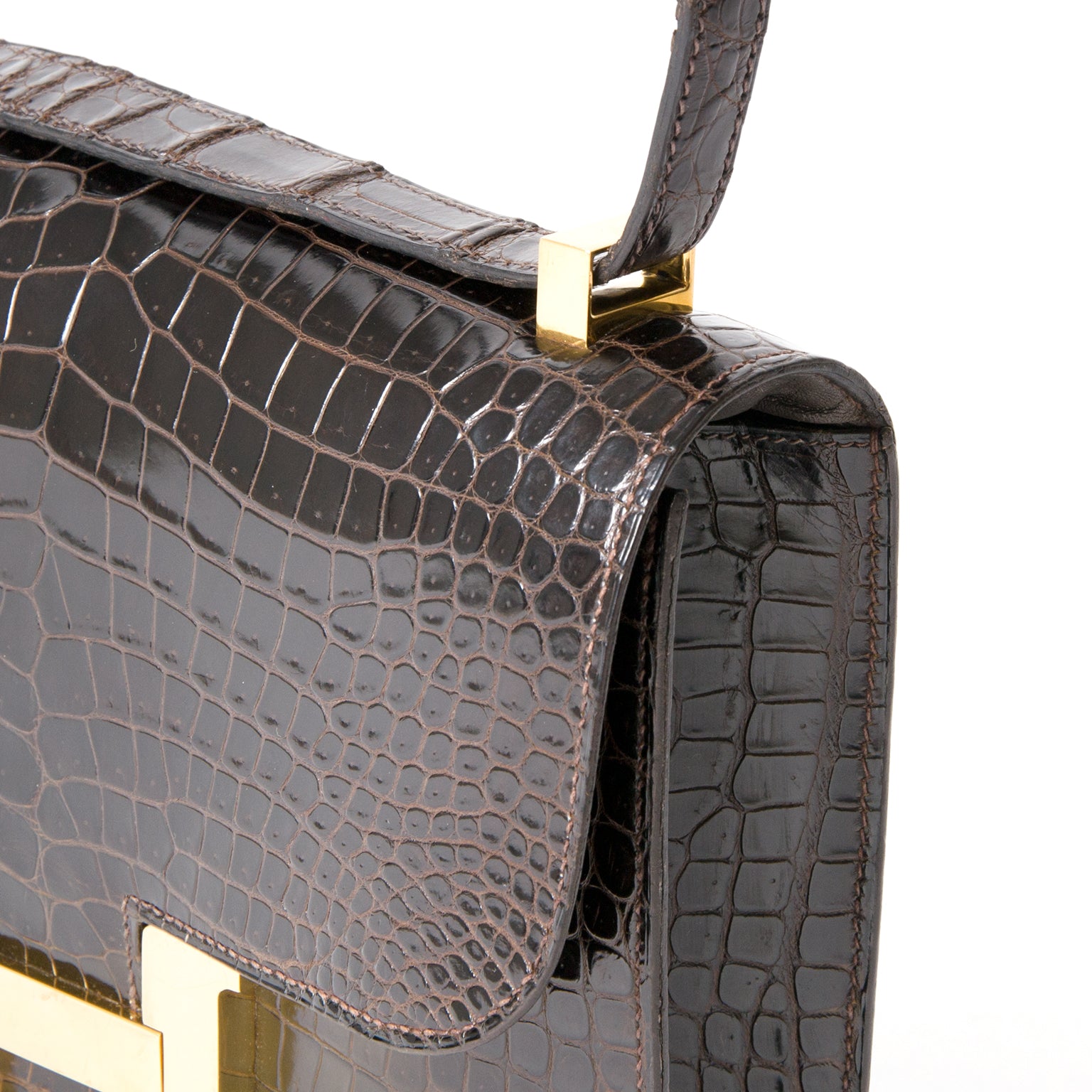 koop veilig online tweedehands hermes croco marron hermes constance aan de beste prijs 100% echt authentiek