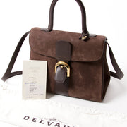 Delvaux Brillant MM Dark Brown Nubuck GHW Buy authentic secondhand Delvaux bags at the right price at LabelLOV vintage webshop. Safe and secure online shopping. Koop authentieke tweedehands Delvaux tassen met juiste prijs bij LabelLOV.