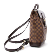 Louis Vuitton Soho Damier Canvas Maroon Leather Backpack authentique seconde main shopping en ligne webshop Anvers Belgique LabelLOV mode en vogue luxe marques designer
