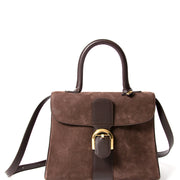 Delvaux Brillant MM Dark Brown Nubuck GHW veilig online shoppen webshop Antwerpen België LabelLOV designer merken luxemerken luxetassen tassen handtassen mode stijl