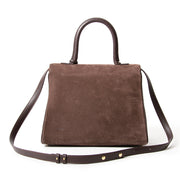 Delvaux Brillant MM Dark Brown Nubuck GHW seconde main authentique en ligne shopping webshop Anvers Belgique LabelLOV luxe marques designer fashion style sacs
