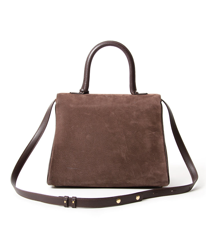 Delvaux Brillant MM Dark Brown Nubuck GHW seconde main authentique en ligne shopping webshop Anvers Belgique LabelLOV luxe marques designer fashion style sacs