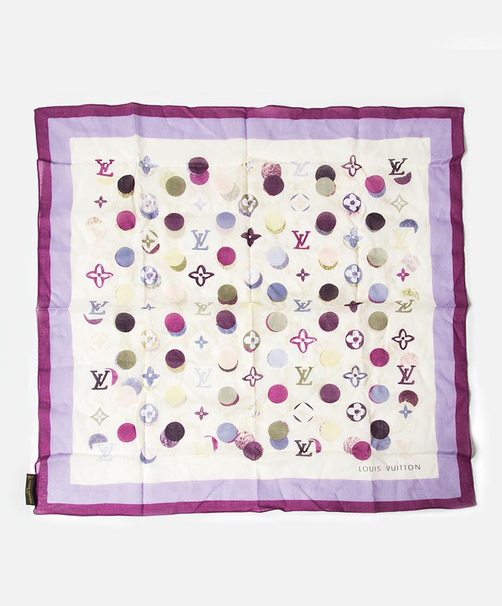 buy safe online designer vintage second hand Louis Vuitton Polka dot scarf