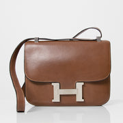 Authentic secondhand Hermès brown Constance shoulder bag PHW right price safe secure labellov online vintage webshop designer luxury brands Antwerp shopping Belgium