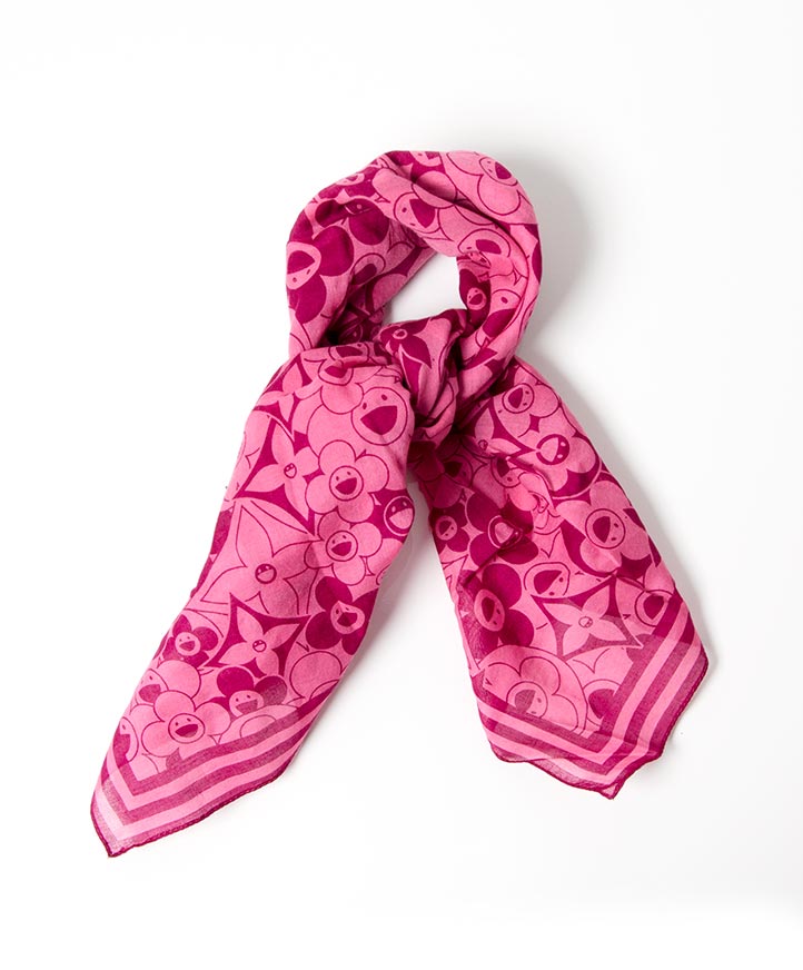 Louis Vuitton Murakami Pink Scarf 100% authentic designer Louis Vuitton for the best price webshop Labellov