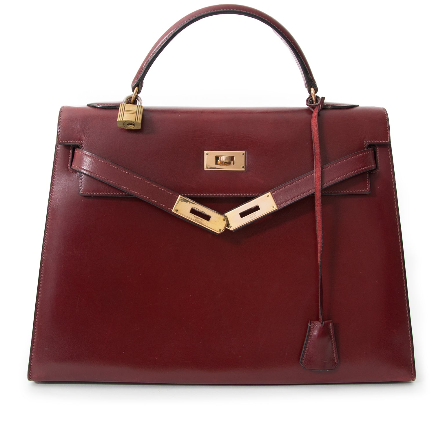 Hermès Kelly 32 Box Calf Rouge Hermès GHW