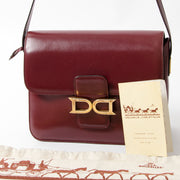 Delvaux Burgundy Shoulder Bag authentic secondhand bags safe online shopping webshop Belgium Antwerp LabelLOV fashion style bags high end labels luxury brands