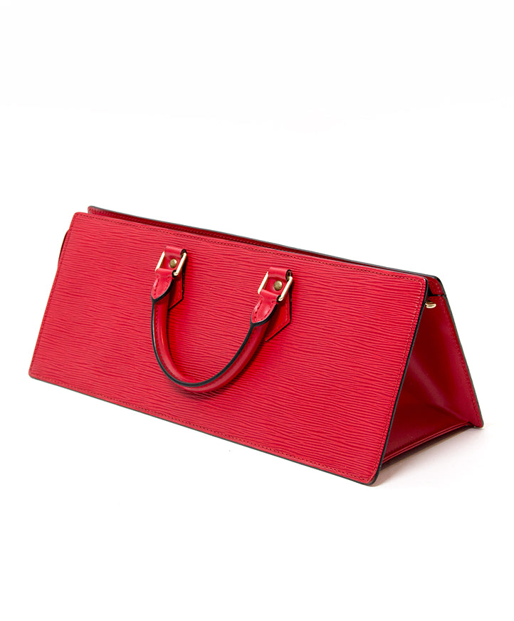 koop veilig online 2de hands Louis Vuitton rood epi leren driehoek tas aan de beste prijs, online webshop