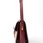 Delvaux Burgundy Shoulder Bag authentic secondhand bags safe online shopping webshop Belgium Antwerp LabelLOV fashion style bags high end labels luxury brands