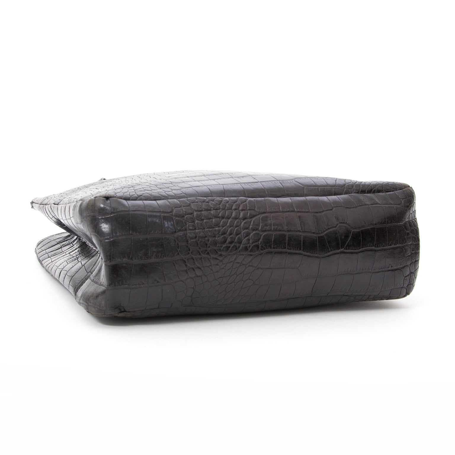 Genny Black Croc Print Tote Black tote with long shoulder straps by Genny. The perfect shopper or work bag! the calsfkin is smooth with a soft matte shine.