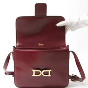 Delvaux Burgundy Shoulder Bag authentic secondhand bags safe online shopping webshop Belgium Antwerp LabelLOV fashion style bags high end labels luxury brands
