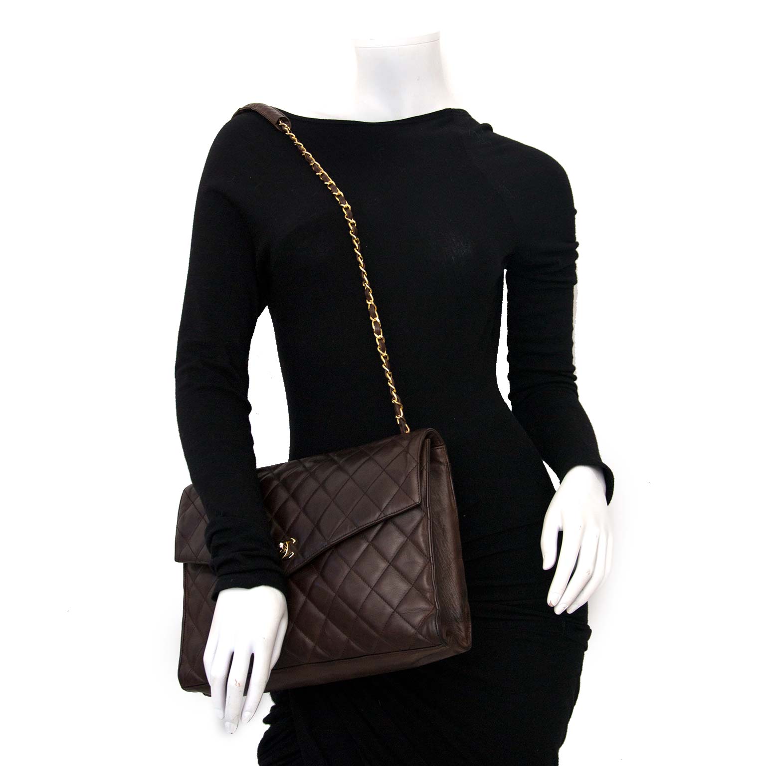 Chanel Vintage Brown Lambskin flap bag Shoulder Bag