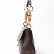 acheter en ligne seconde main Prada classic chocolat shoulderbag online webshop labellov