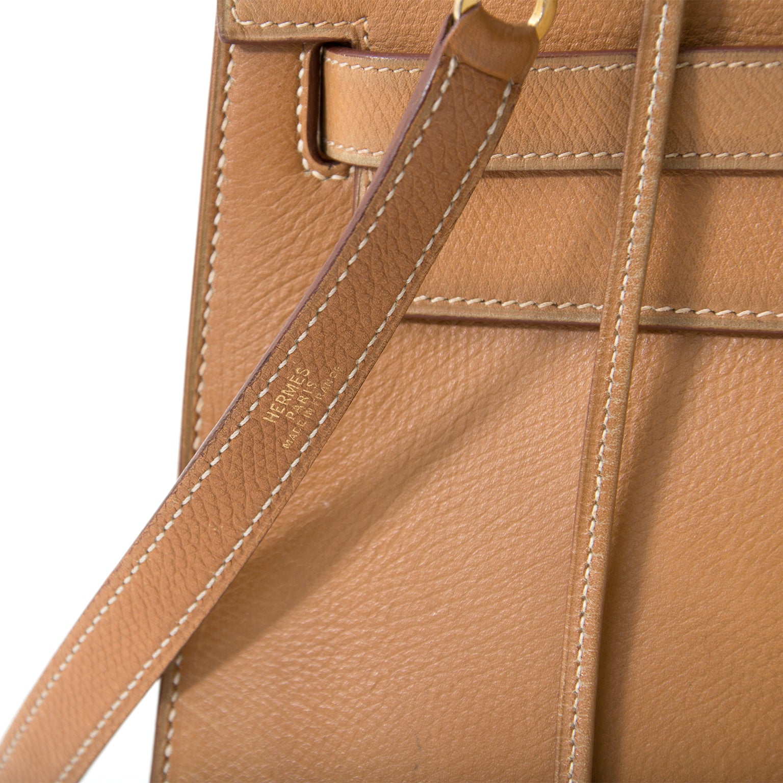 Hermès Vintage Kelly 32 Courchevel Gold GHW