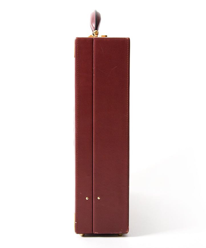 Cartier Vintage Burgundy Briefcase authentic secondhand safe online shopping webshop fashion style LabelLOV Antwerp Belgium high end luxury labels brand designer