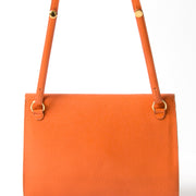 koop veilig online tweedehands designer vintage Delvaux oranje schouder tas 100% echt aan de beste prijs