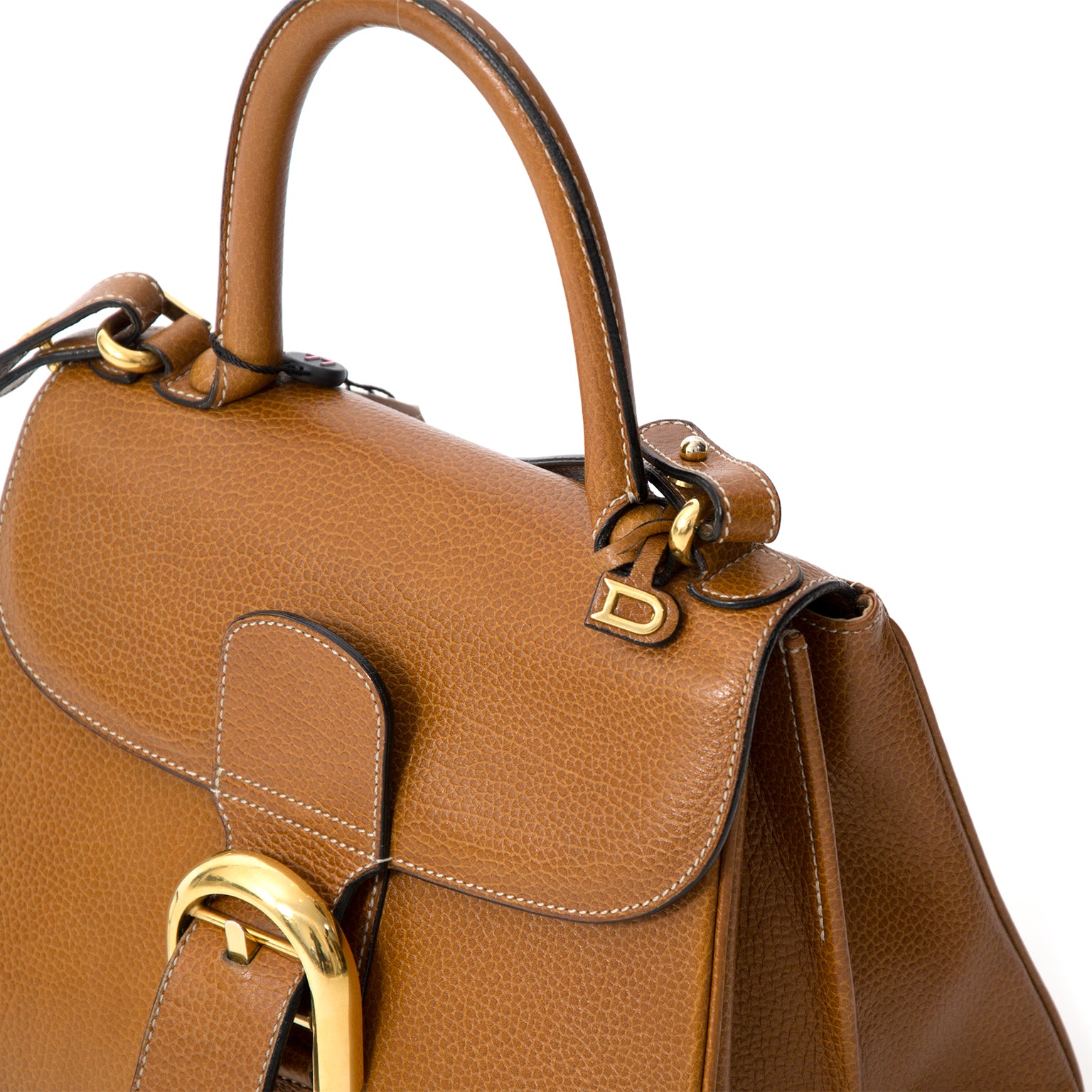 Delvaux Brillant Grained Cognac PM + Strap Buy authentic secondhand Delvaux Brillant bags for the right price at LabelLOV vintage webshop.